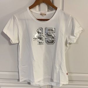 White and silver 45 tee-shirt